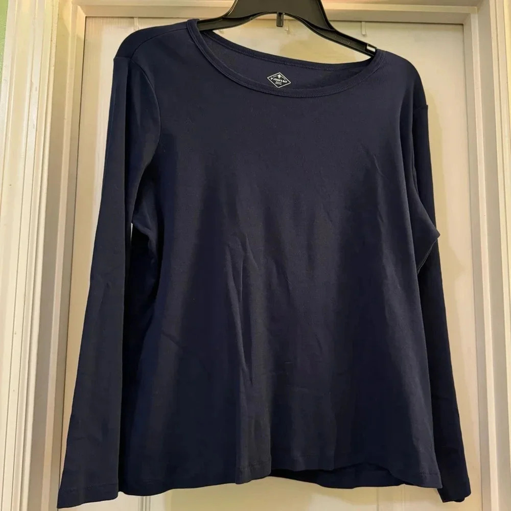 St. John’s Bay Long Sleeve Dark Blue Tee Shirt